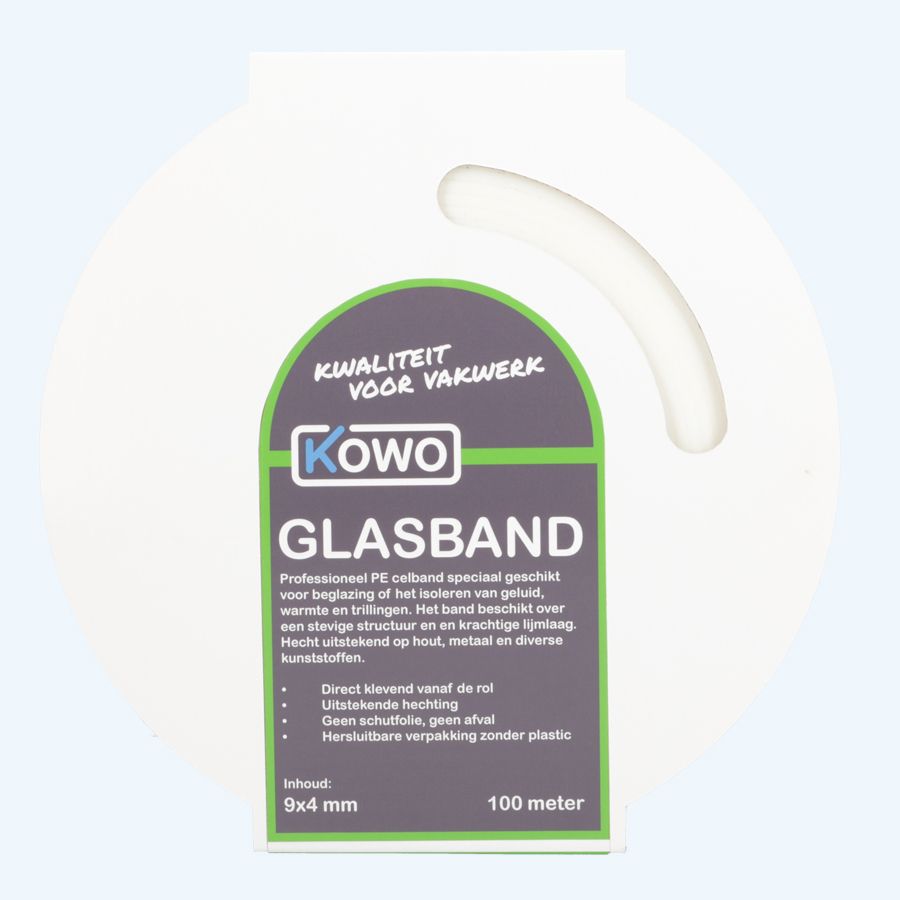Kowo PE Verglasungsband (weiß) 9 x 4 mm 100 Meter