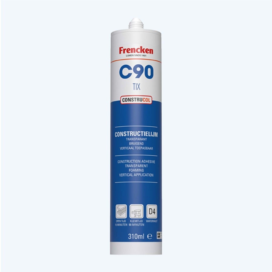 Frencken PU constructielijm C90 TIX transparant 310 ml
