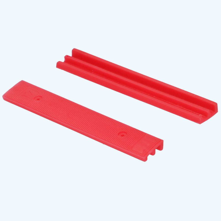 100 Stück schräge Kunststoff-Glasblöcke ROT 100x17x7/4 mm