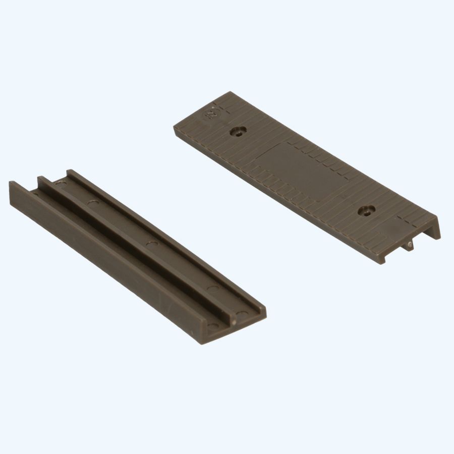 100 Stück schräge Kunststoff-Glasblöcke BRAUN 100x22x8/4 mm