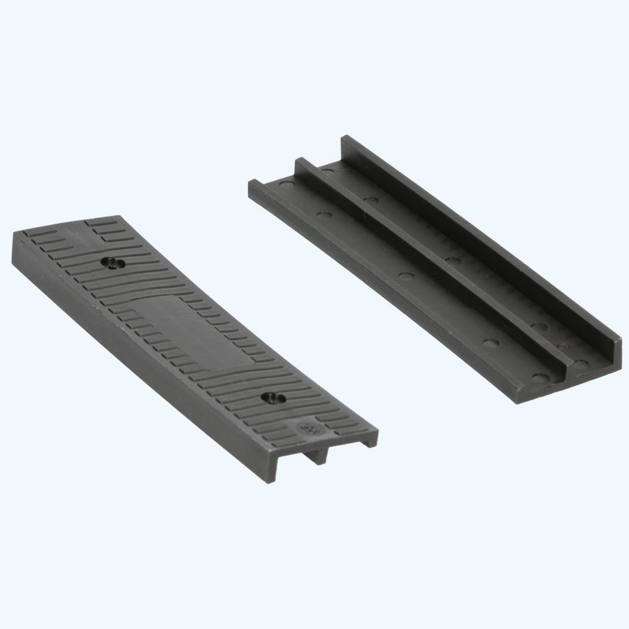 100 Stück schräge Kunststoff-Glasblöcke SCHWARZ 100x26x8/4 mm