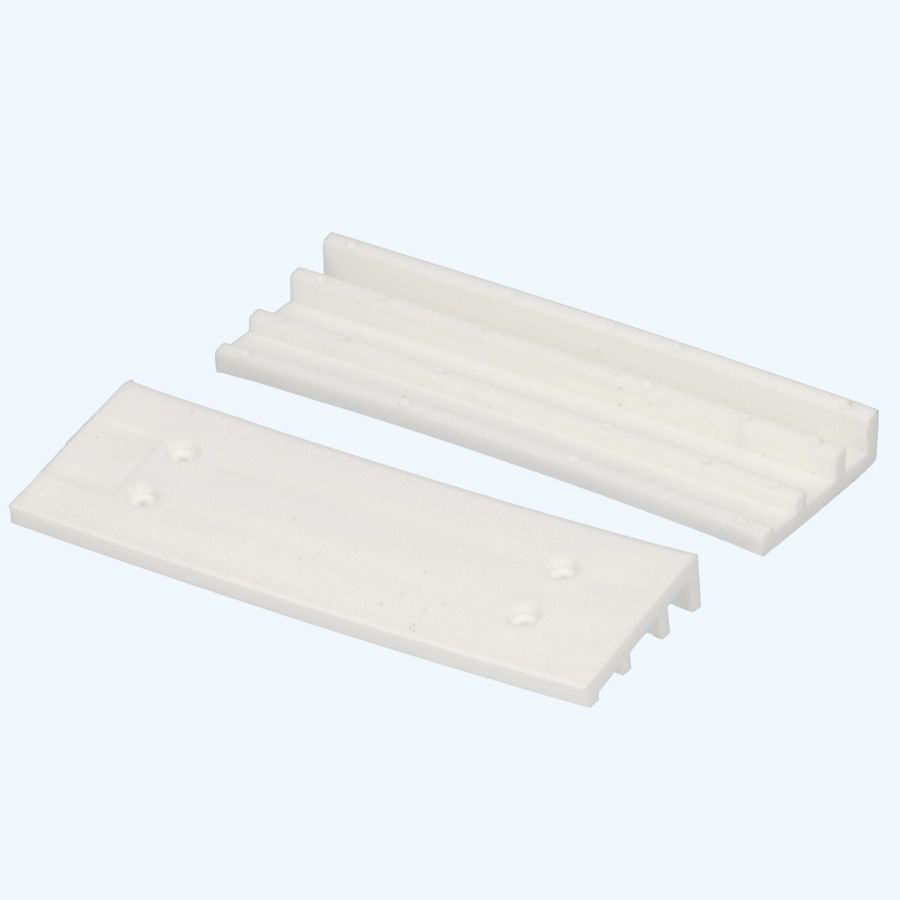 100 Stück schräge Kunststoff-Glasblöcke WEISS 100x34x10/5 mm