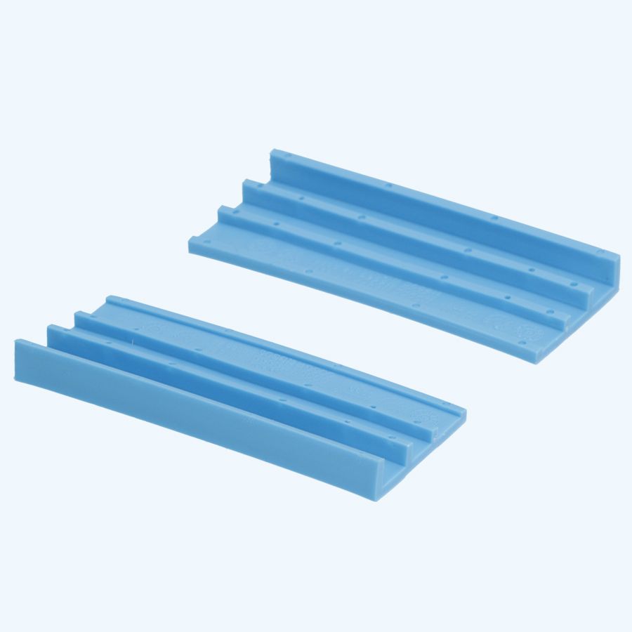 100 Stück schräge Kunststoff-Glasblöcke BLAU 100x42x10/5 mm