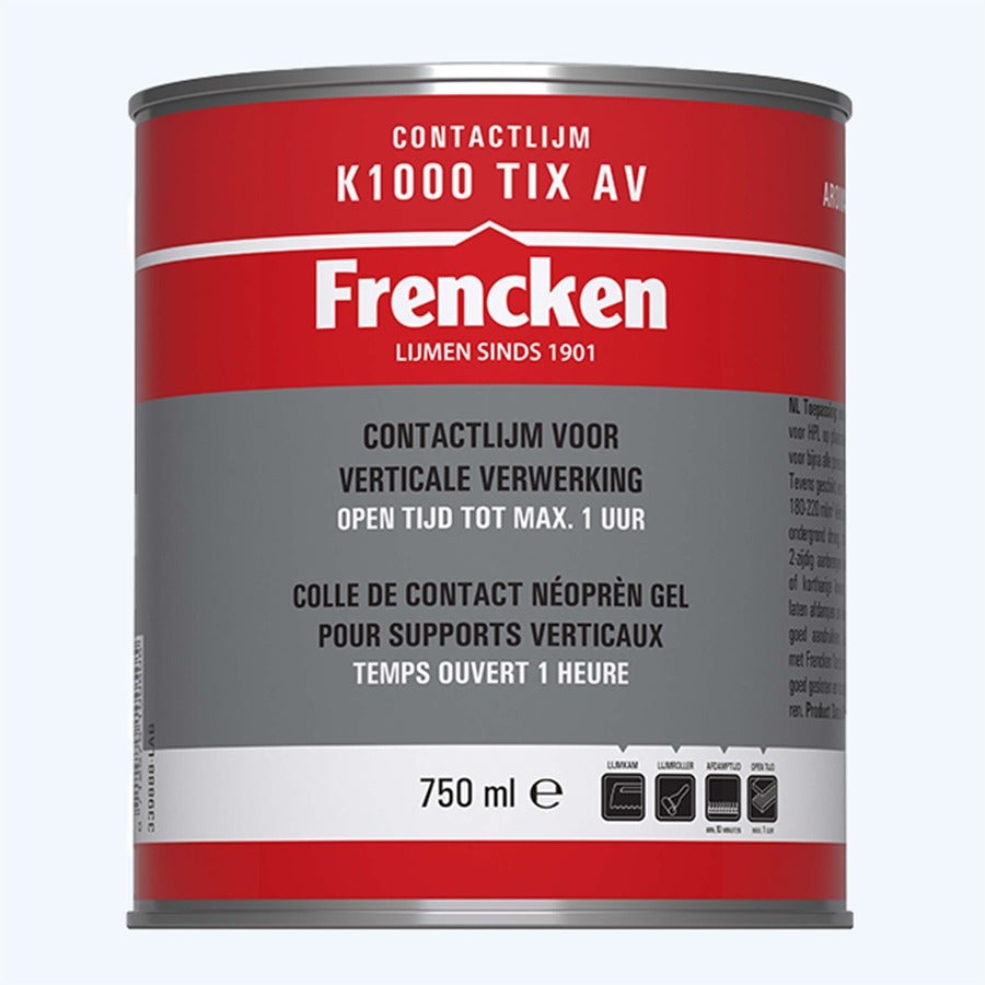 Frencken contactlijm K1000 TIX aromaatvrij 750 ml 