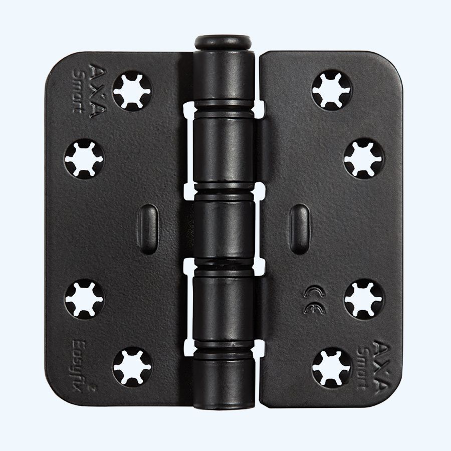 AXA Easyfix Scheibenlagerscharnier runde Ecken, schwarz, 89 x 89 mm