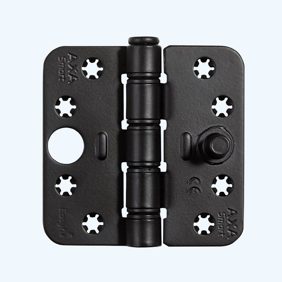 AXA Easyfix Sicherheitsscharnier runde Ecken, SKG***, schwarz, 89 x 89 mm