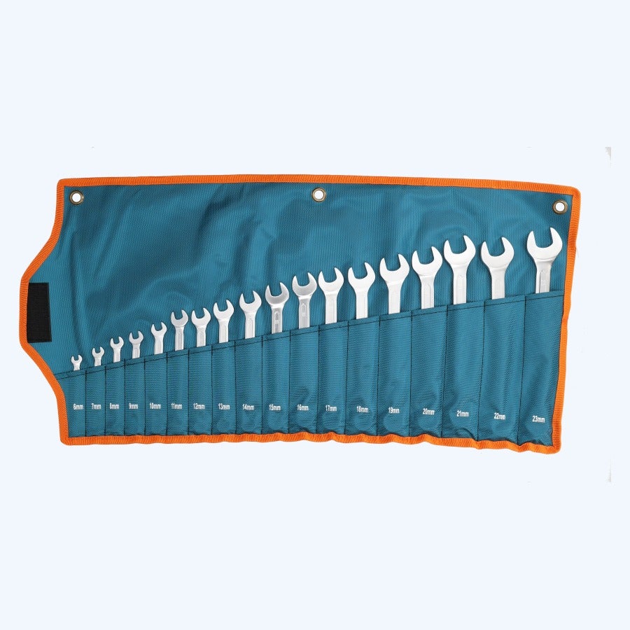 18-delige ring- steeksleutelset Chrome Vanadium