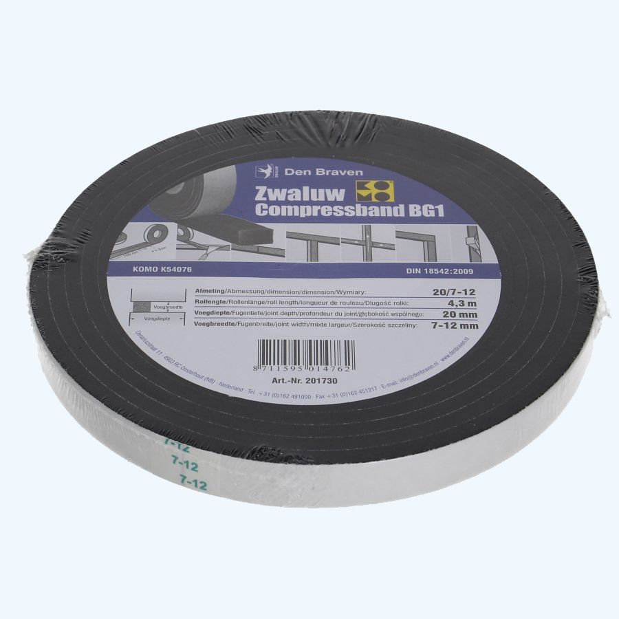 Kompressionsband Zwaluw 20 mm / Fuge 7-12 mm x 4,3 Meter