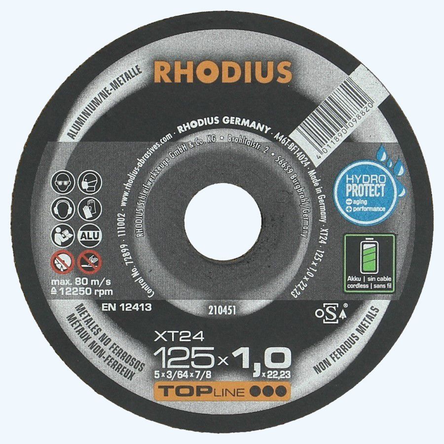 Trennscheibe ALUMINIUM 125 x 1,0 x 22,23 mm (Rhodius)