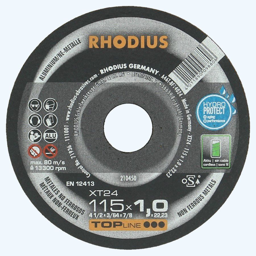 Trennscheibe ALUMINIUM 115 x 1,0 x 22,23 mm (Rhodius)