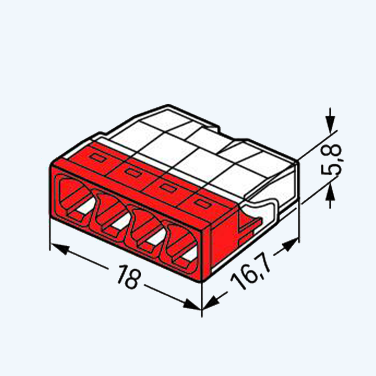WAGO-Lötklemme COMPACT, 4-fach, 2,5 mm² (20 Stück)