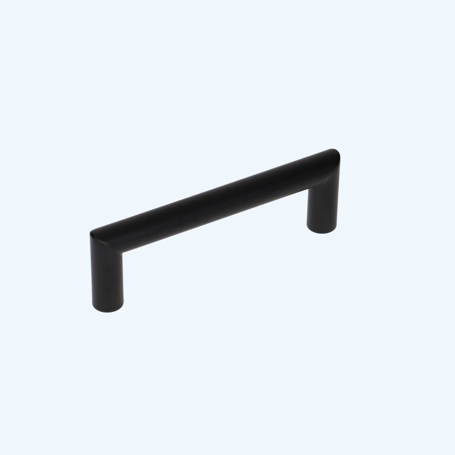 Greep zwart RVS rechte hoeken 96 x 35 mm