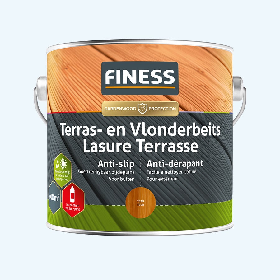FINESS Terrassen- und Dielenlasur Anti-Rutsch 2,5 L Teak FINESS Terrassen- und Dielenlasur Anti-Rutsch 2,5 L Teak