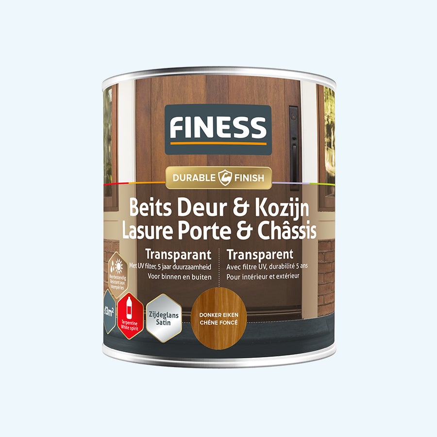 FINESS Lasur Tür & Rahmen transparent Seidenglanz 750 ml Dunkle Eiche
