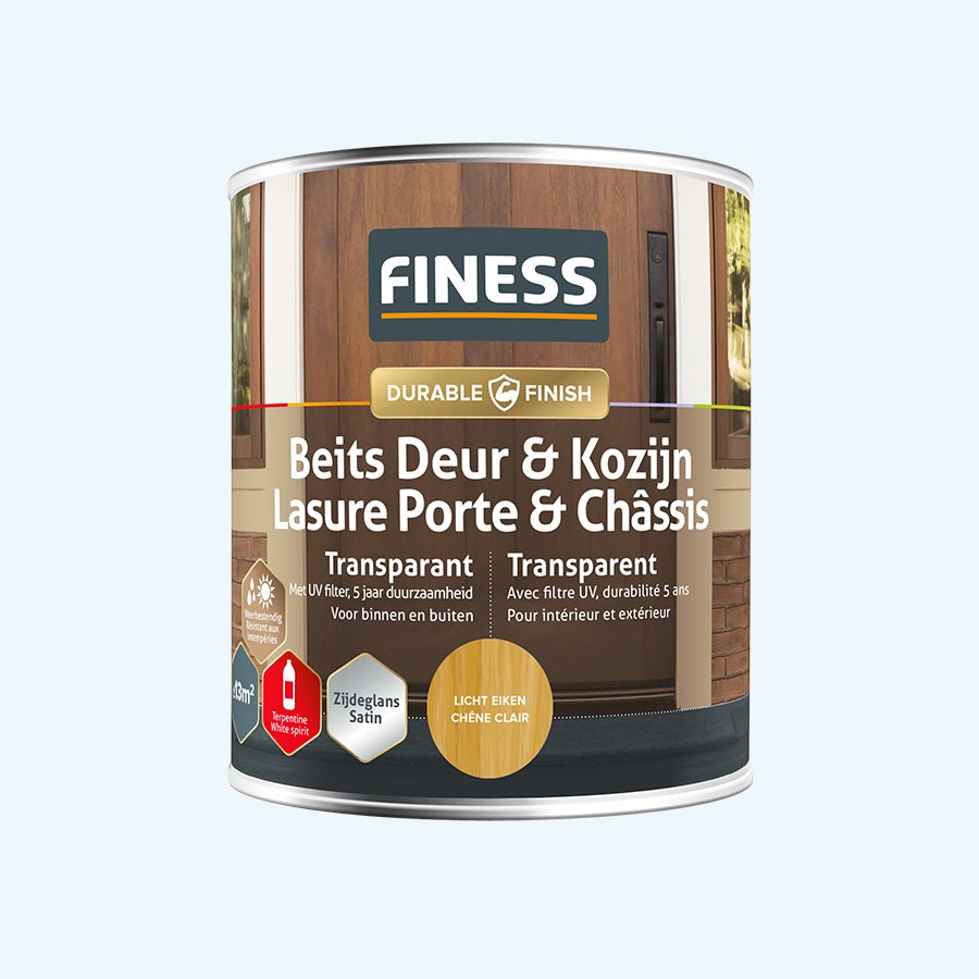 FINESS Lasur Tür & Rahmen transparent Seidenglanz 750 ml Helle Eiche