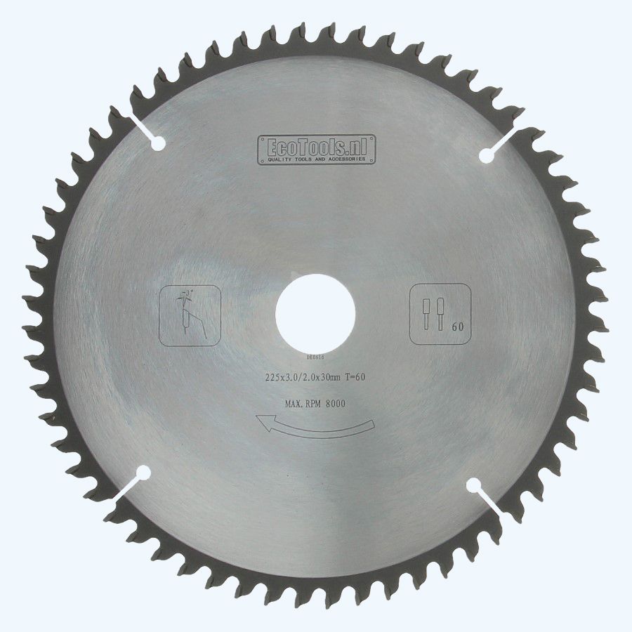 HM-zaagblad 225 x 30 mm T=60 (vlak-daktand)