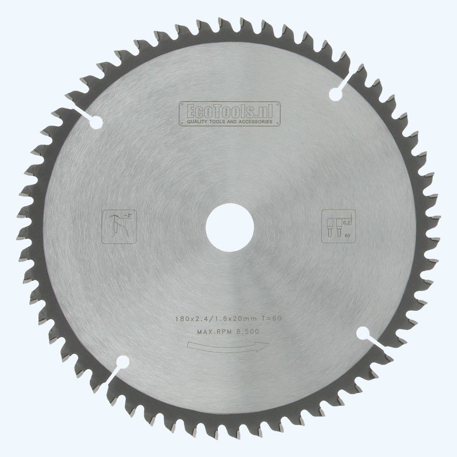 HM-Sägeblatt 180 x 20 mm T=60 (Flach-Dachzahn)