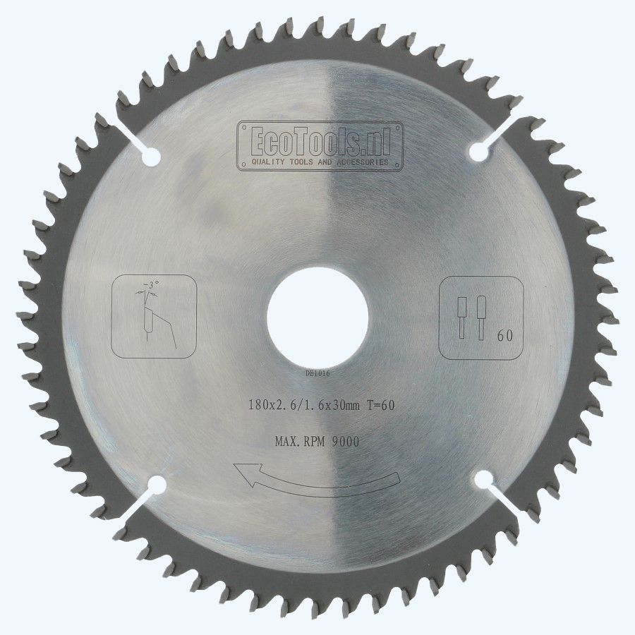 HM-zaagblad 180 x 30 mm T=60 (vlak-daktand)