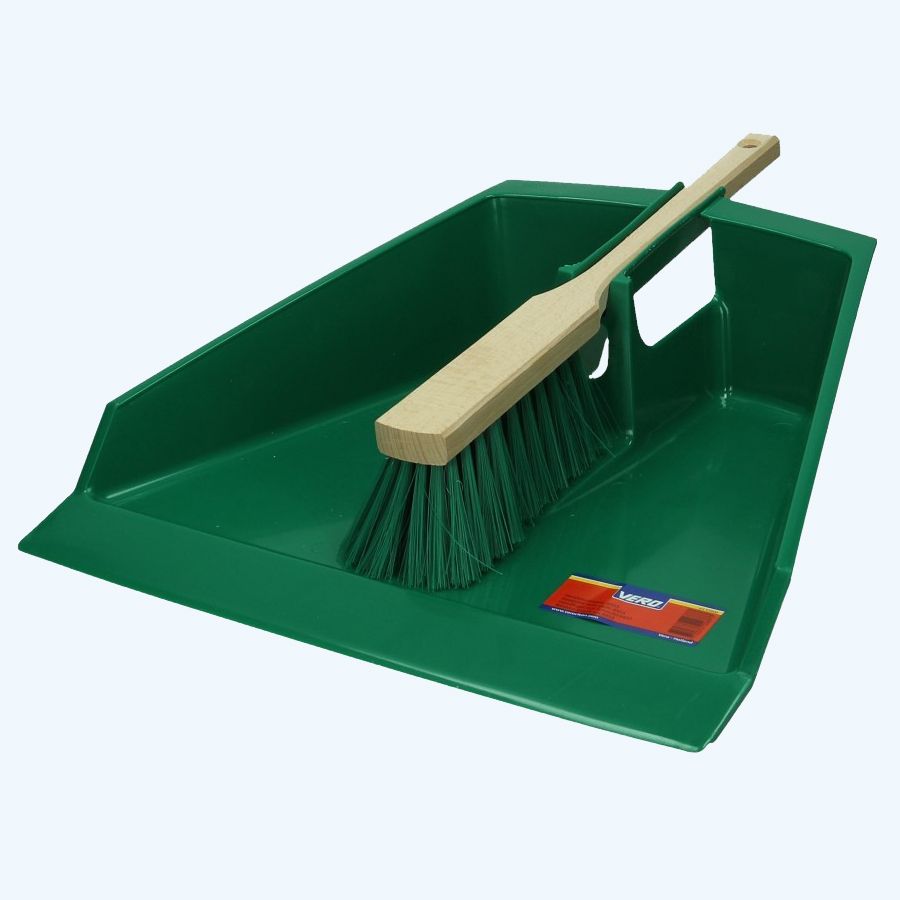 Besen lang + Eimer groß (grün)