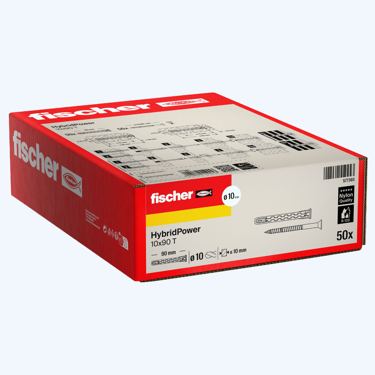 fischer HybridPower-Steckschlüsselsatz 10 x 90 Torx 40 (50 Stück)