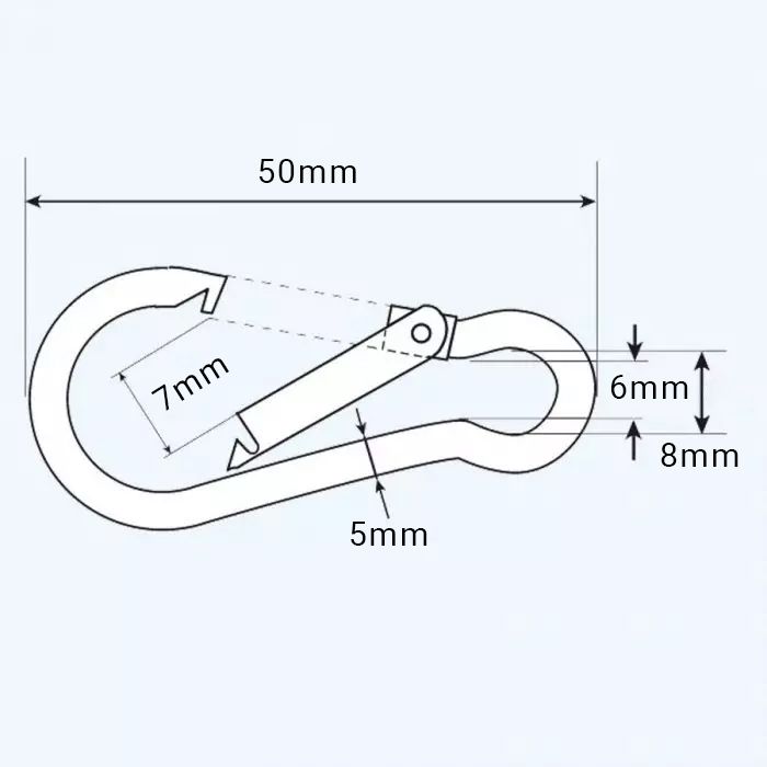 Karabijnhaak 5x50 mm verzinkt