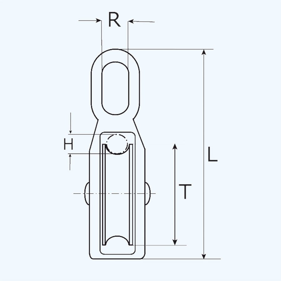 Katrol nylon wiel 10 x 40 mm verzinkt