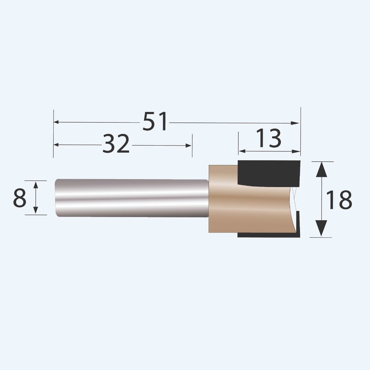 HM scharnier-inkroosfrees Industrial 18 mm