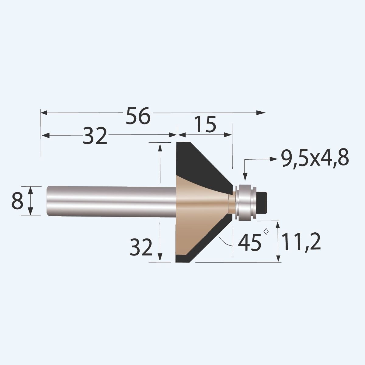 HM fasefrees Industrial 32 mm 45°
