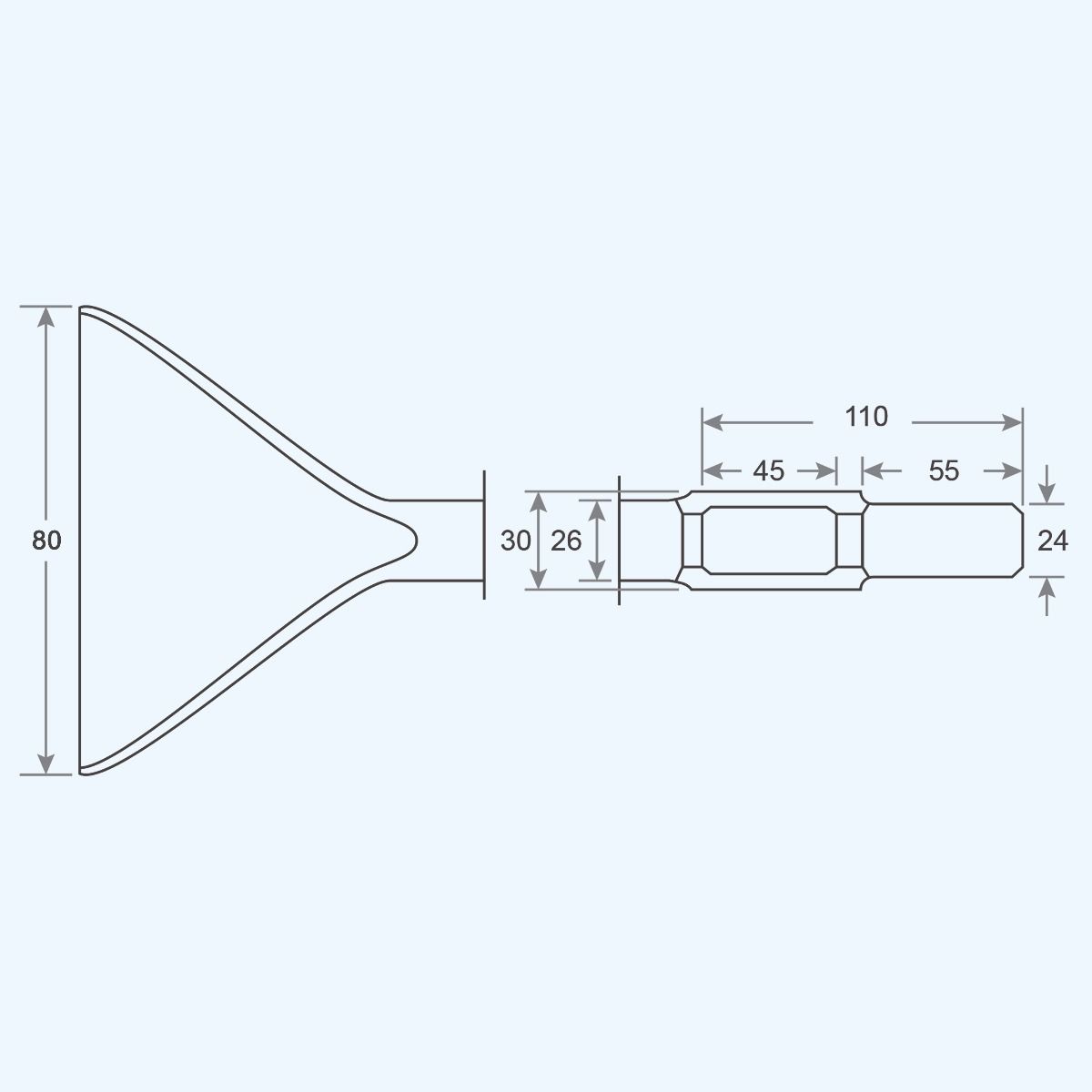 Hex Spatmeißel 80 x 410 mm