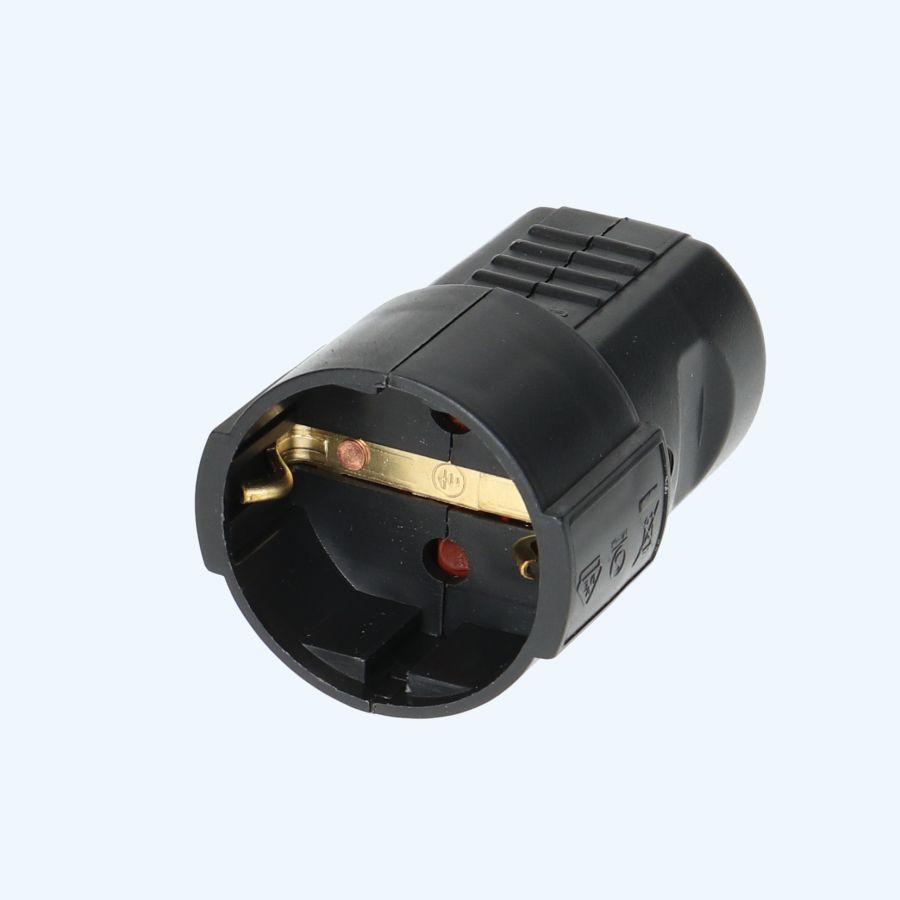 Contrastekker met randaarde zwart