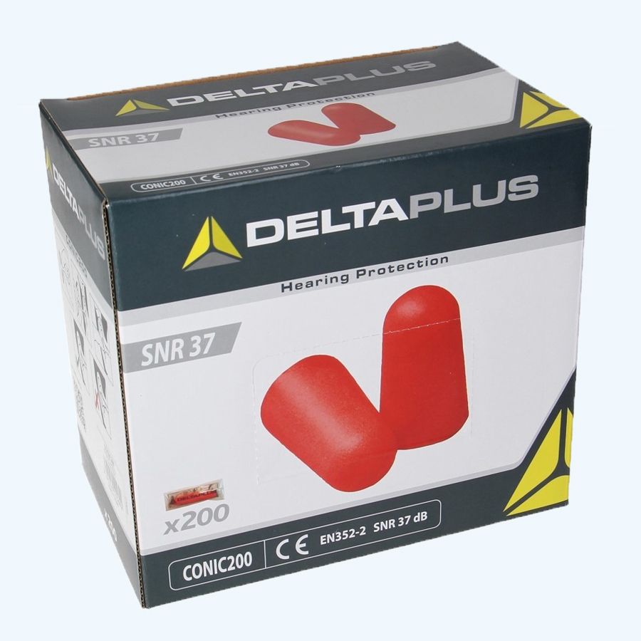 Spenderbox Einweg-Ohrstöpsel rot (200 Paar)