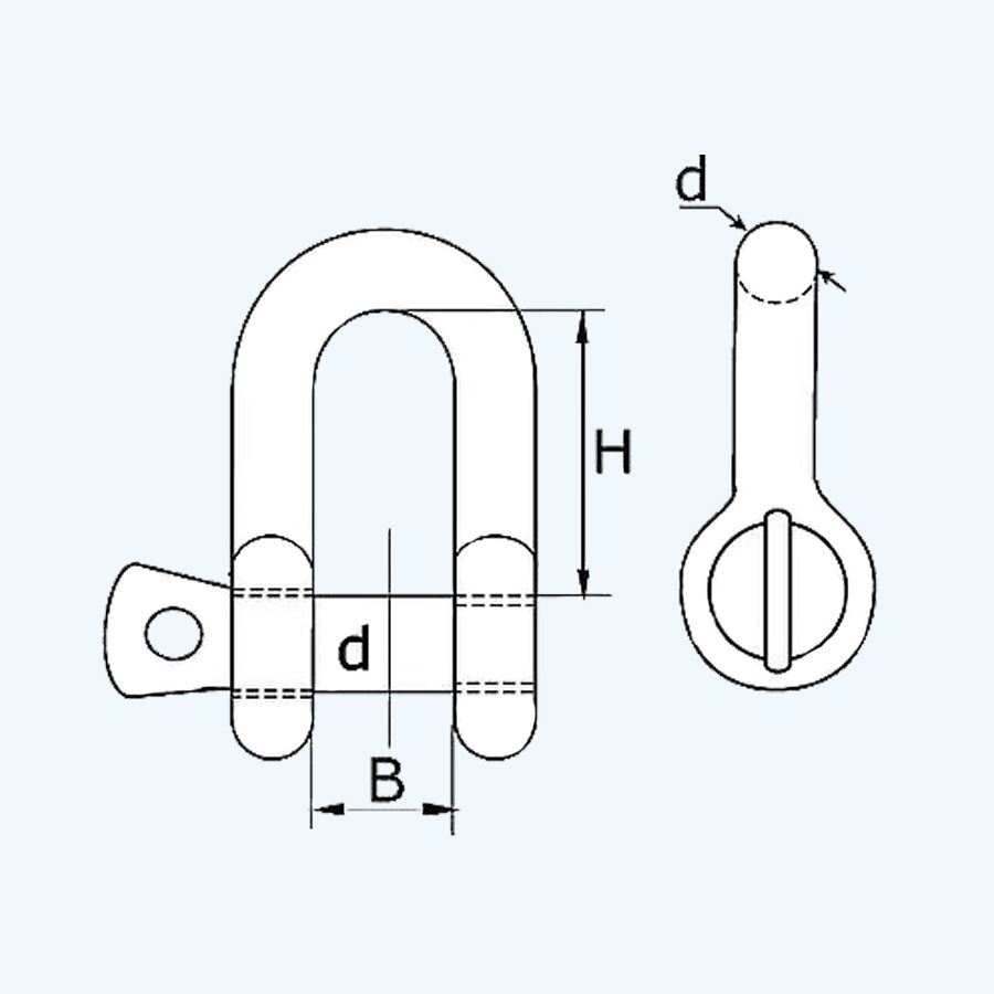 D-Schäkel 5 mm, verzinkt