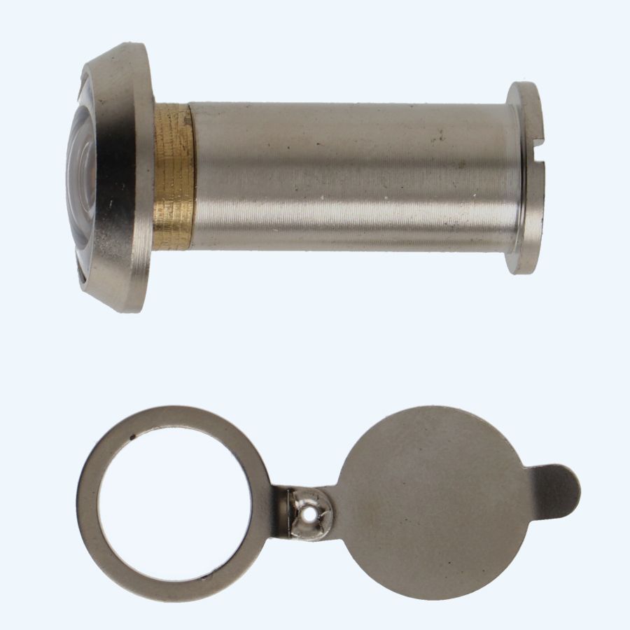 Türspion ø14 mm massiv Messing Edelstahl-Finish