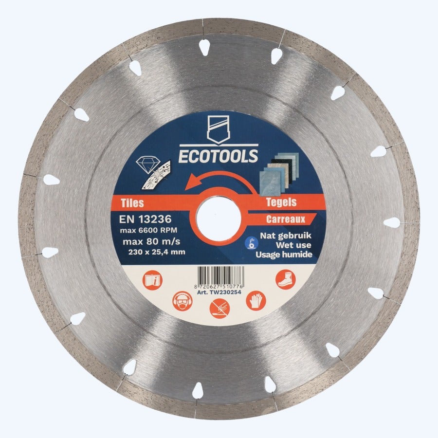 Diamantschijf tegels 230 x 25,4 mm (nat gebruik)