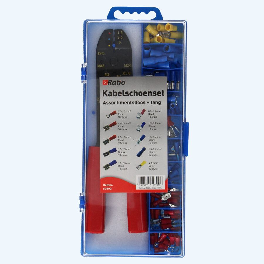 101-teiliges Kabelschuhset mit Zange  