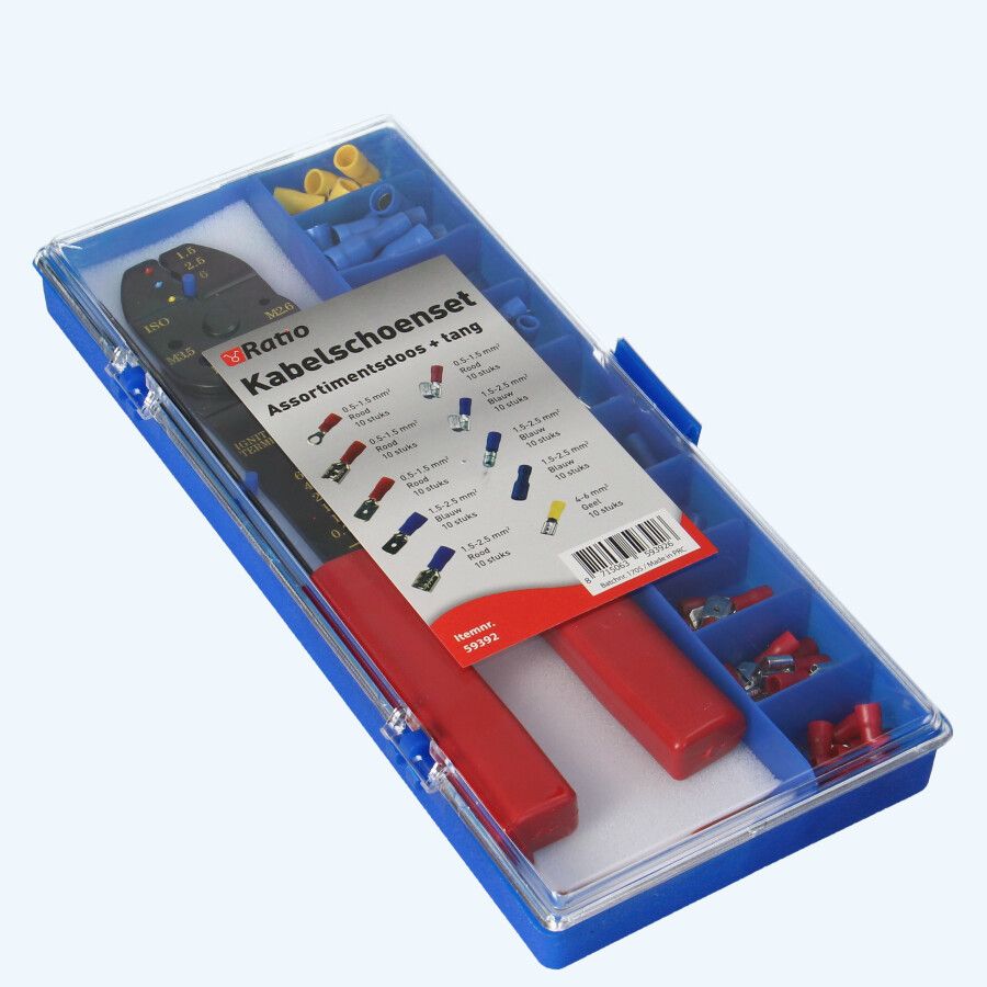 101-teiliges Kabelschuhset mit Zange  