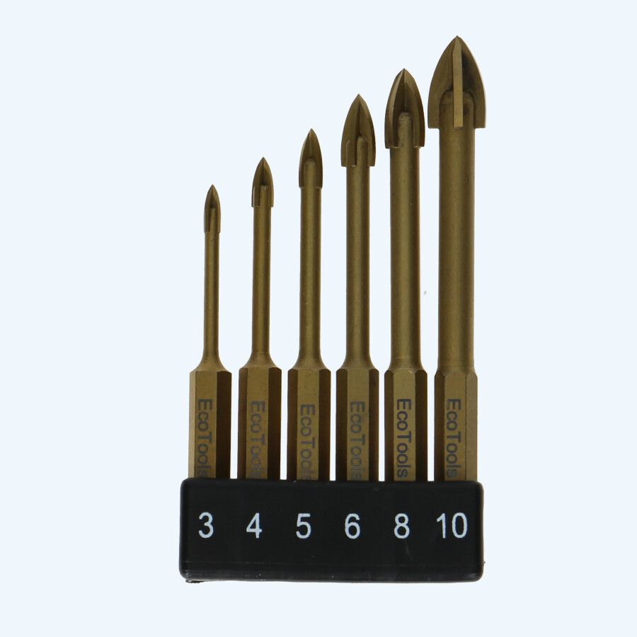 6-teiliges Glas- und Fliesenbohrerset