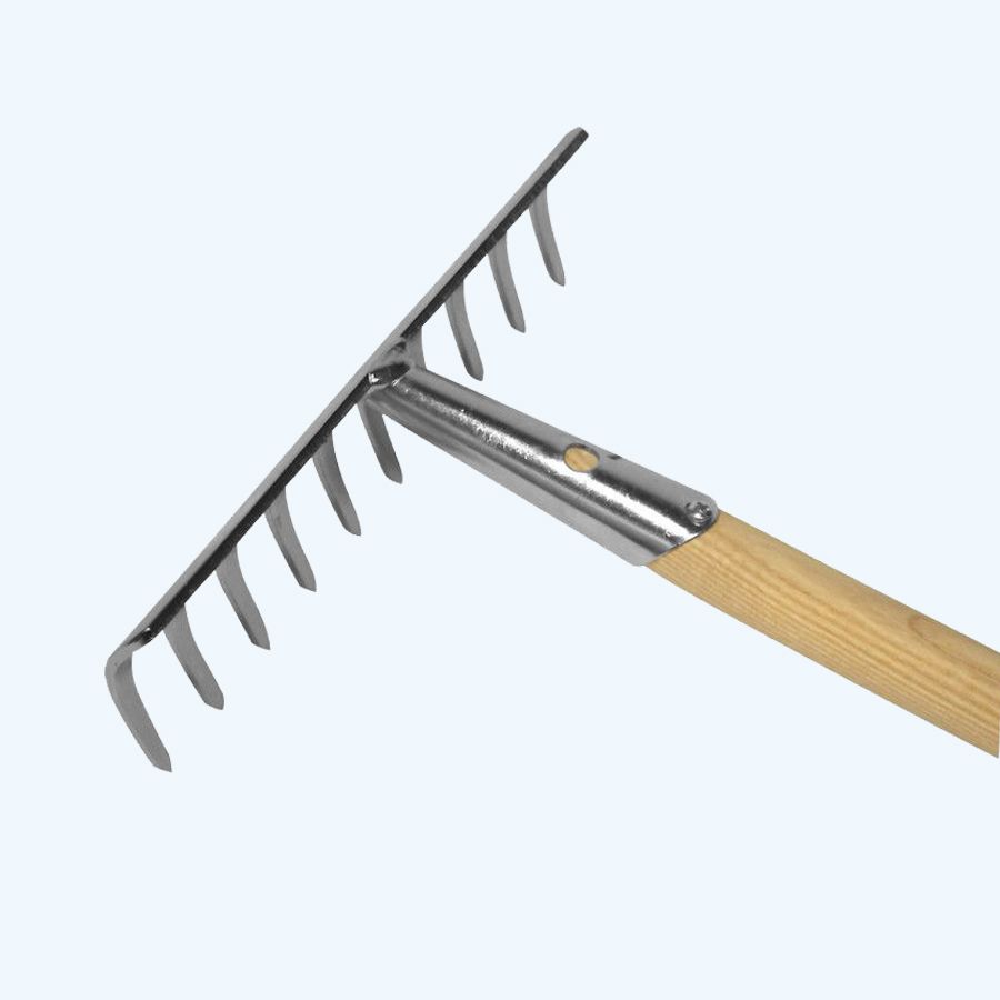 Rechen verzinkt 10 Zinken mit Eschenstiel 160 cm