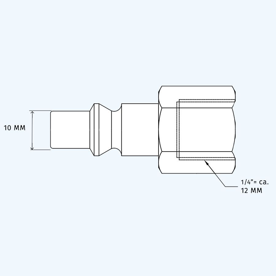 Euro-Stecknippel mit 1/4" Innengewinde