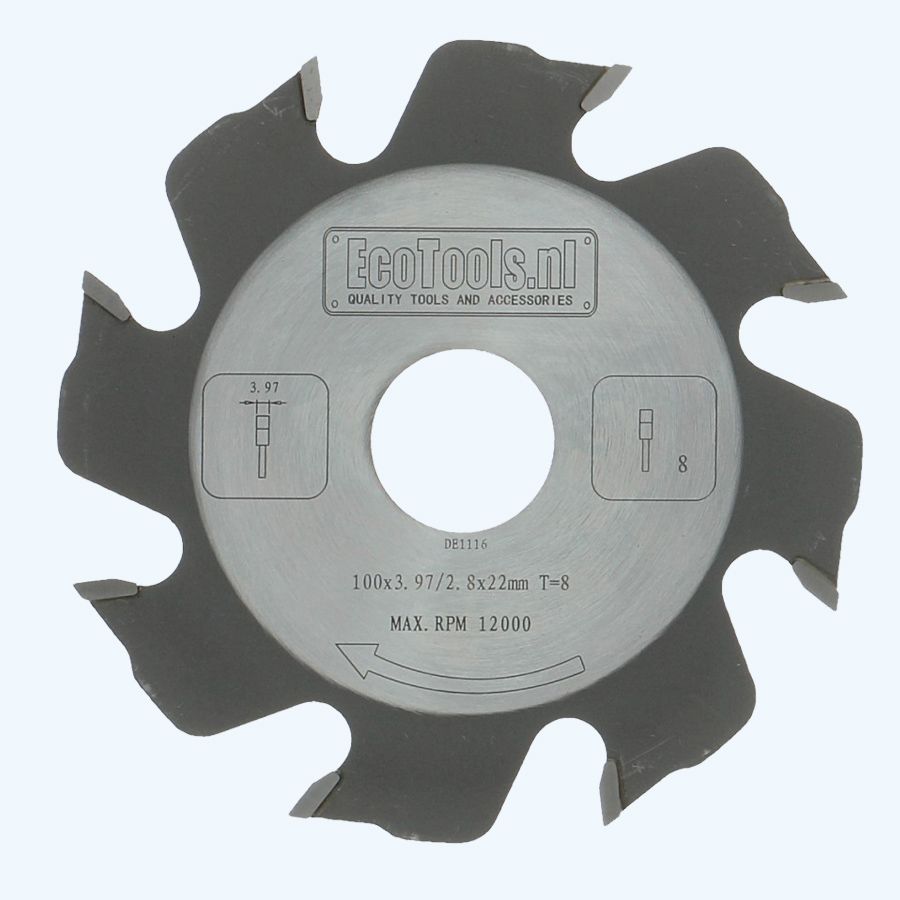 Lamellennutfräser Sägeblatt 100 x 4 x 22 mm T=8 (Prof)