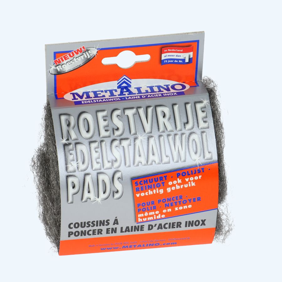 Metalino roestvrije edelstaalwol pads (2 stuks)