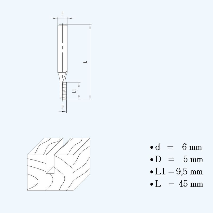 HM Nutfräser 5 mm / 6 mm Schaft