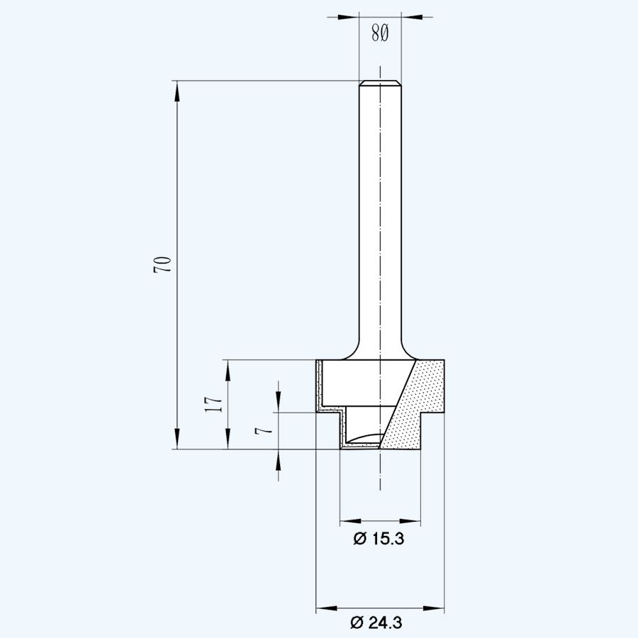 HM Stufenfräser 24,3 x 15,3 mm