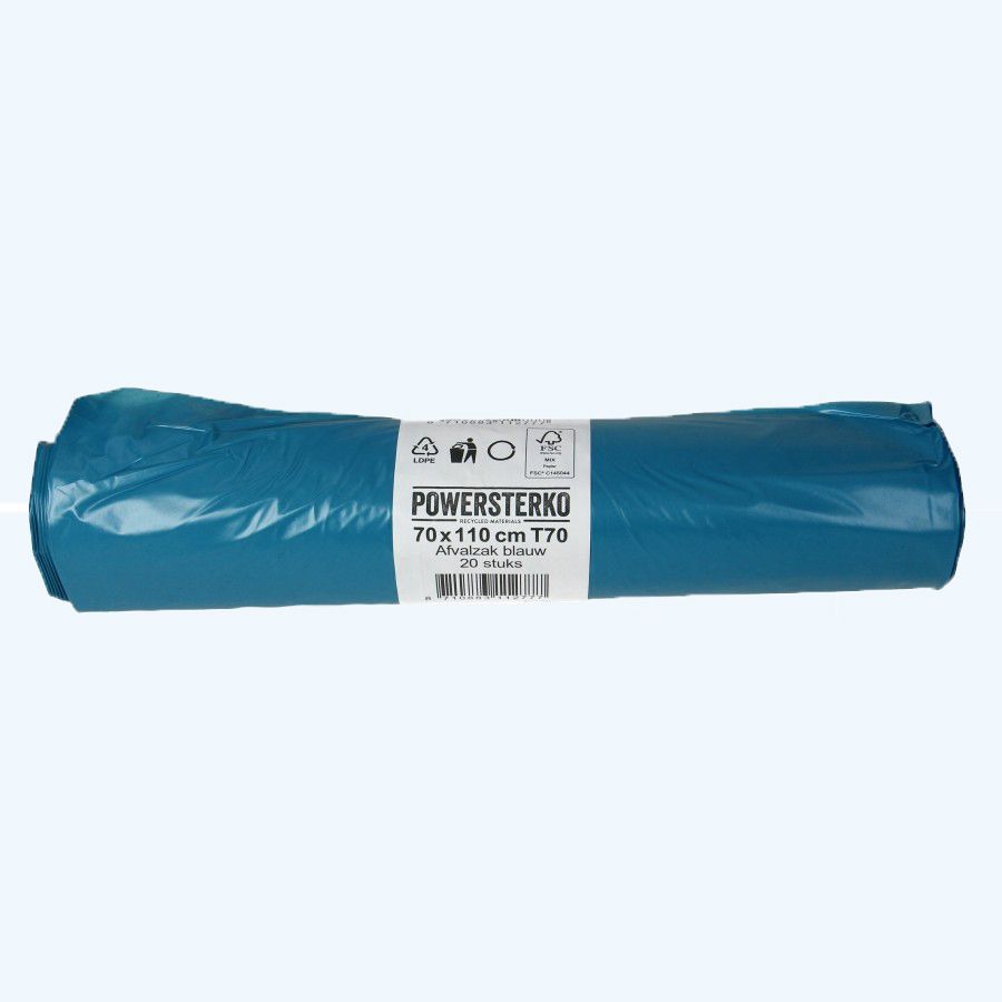 20 Stück LDPE Müllsäcke auf Rolle 70 x 110 cm, 120 Liter  