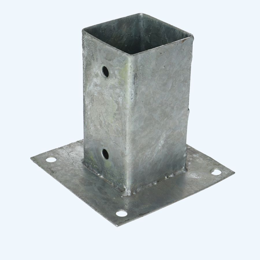 Paalhouder op plaat 71 x 71 x 150 mm