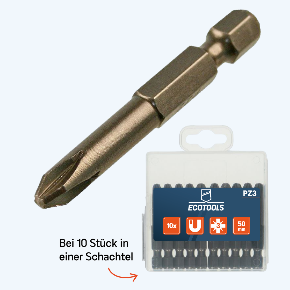Verlängerter Pozidriv-Schraubbit Nr. 3 x 50 mm