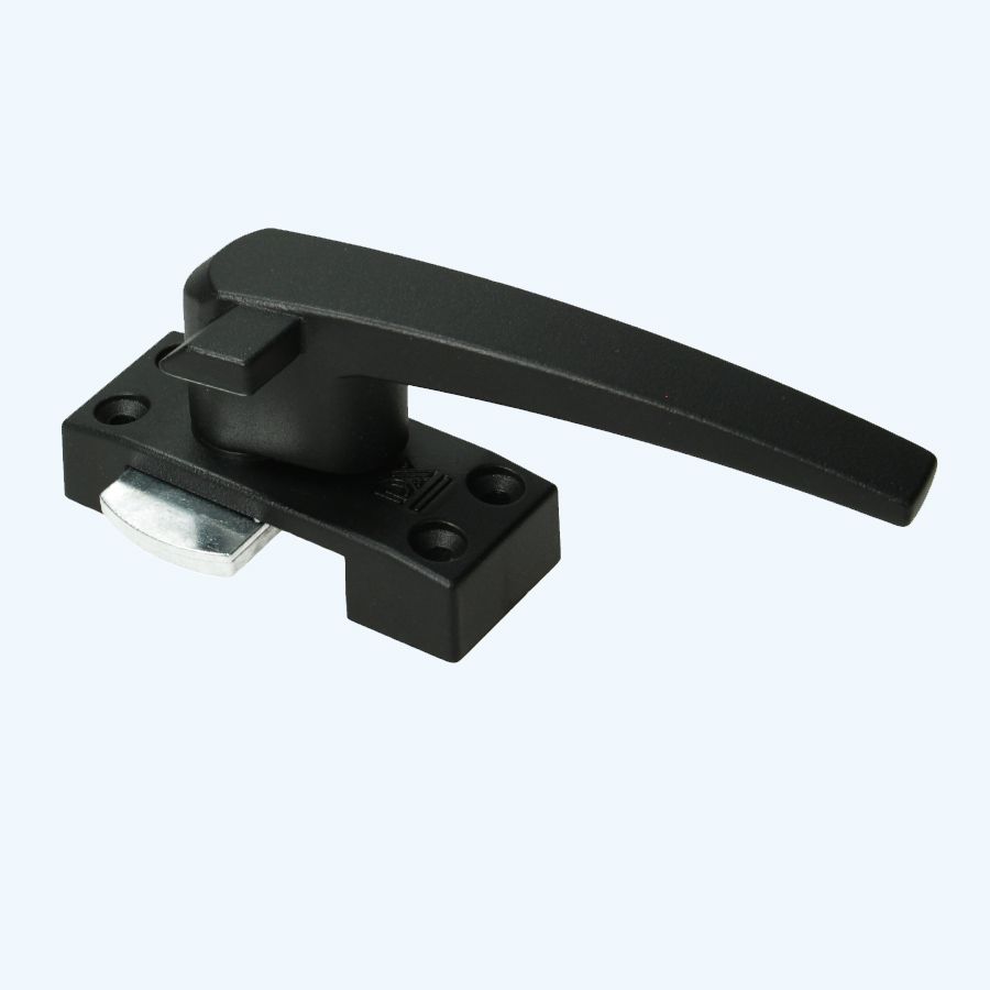 Fenstergriff mit Zylinderschloss matt schwarz rechts