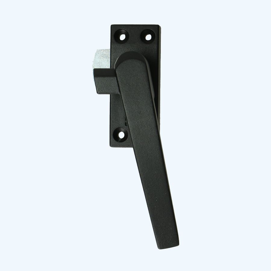 Fenstergriff mit Zylinderschloss matt schwarz rechts