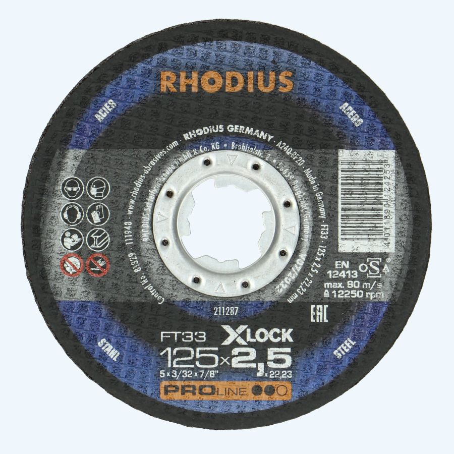 Rhodius Doorslijpschijf Metaal 125 mm x 2,5 met X-lock