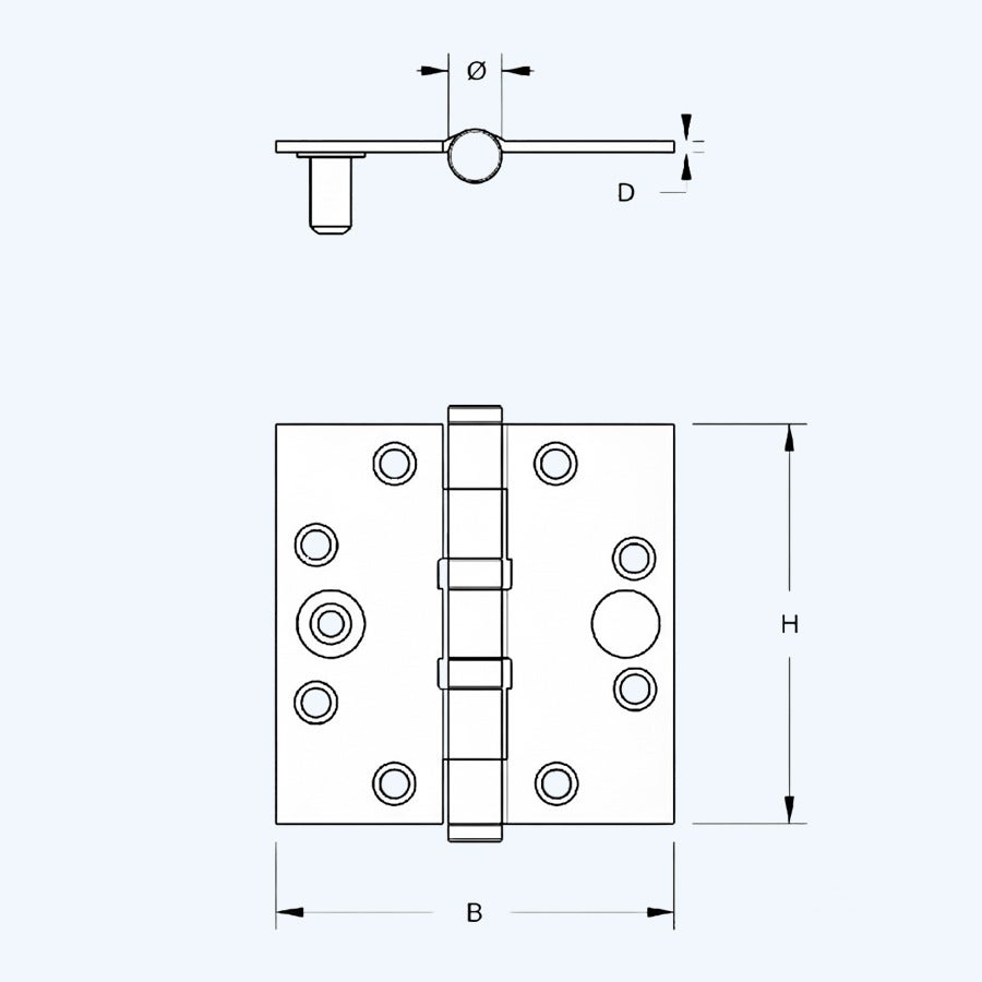 Dulimex kogellagerscharnier rechte hoeken, SKG, staal 76 x 76 mm
